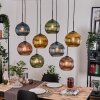 Koyoto Hängeleuchte Glas 25 cm Naturfarben, Schwarz, 8-flammig