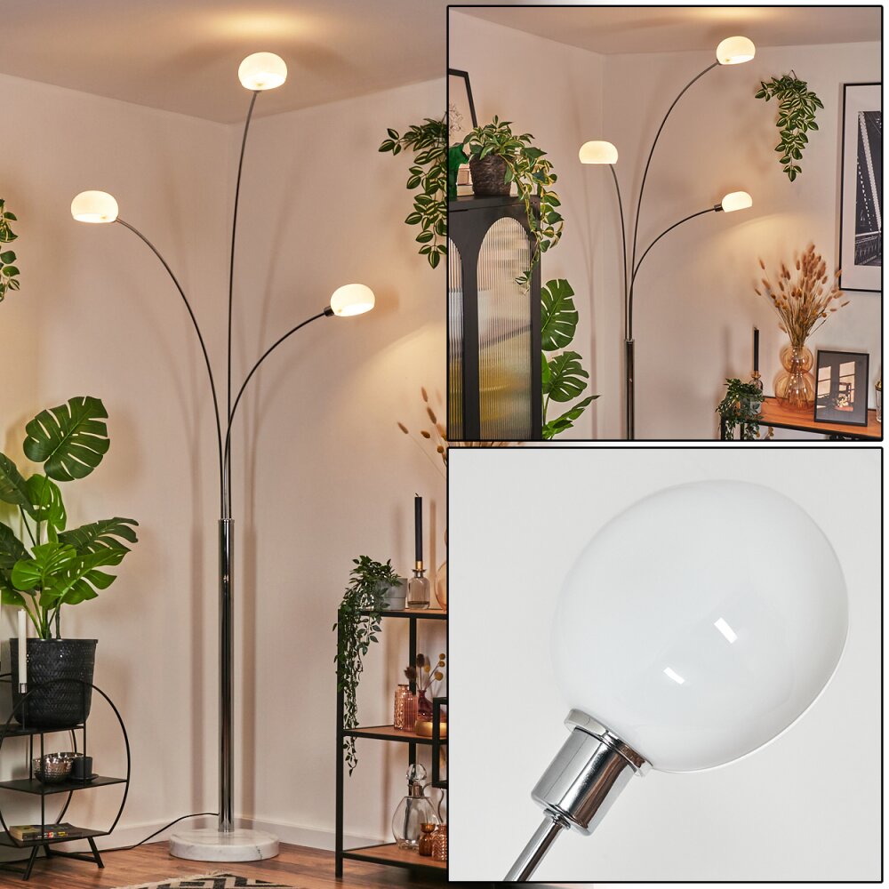 Nikkala Stehleuchte Chrom, Weiß, 3-flammig main product photo