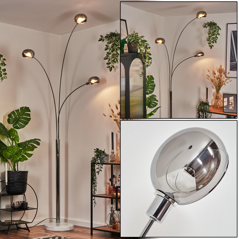 Nikkala Stehleuchte Chrom, Weiß, 3-flammig main product photo
