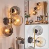Koyoto Wandleuchte Glas 15 cm Gold, Schwarz, 3-flammig