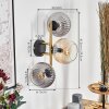 Koyoto Wandleuchte Glas 15 cm Gold, Schwarz, 3-flammig