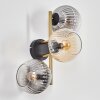 Koyoto Wandleuchte Glas 15 cm Gold, Schwarz, 3-flammig