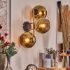 Koyoto Wandleuchte Glas 15 cm Gold, Schwarz, 3-flammig