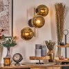 Koyoto Wandleuchte Glas 15 cm Gold, Schwarz, 3-flammig