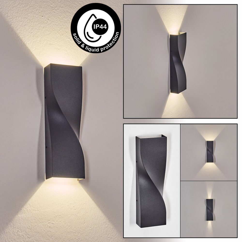 Halan Außenwandleuchte LED Schwarz, 2-flammig main product photo