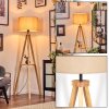 Soungou Stehleuchte 38 cm Naturfarben, Schwarz, 1-flammig