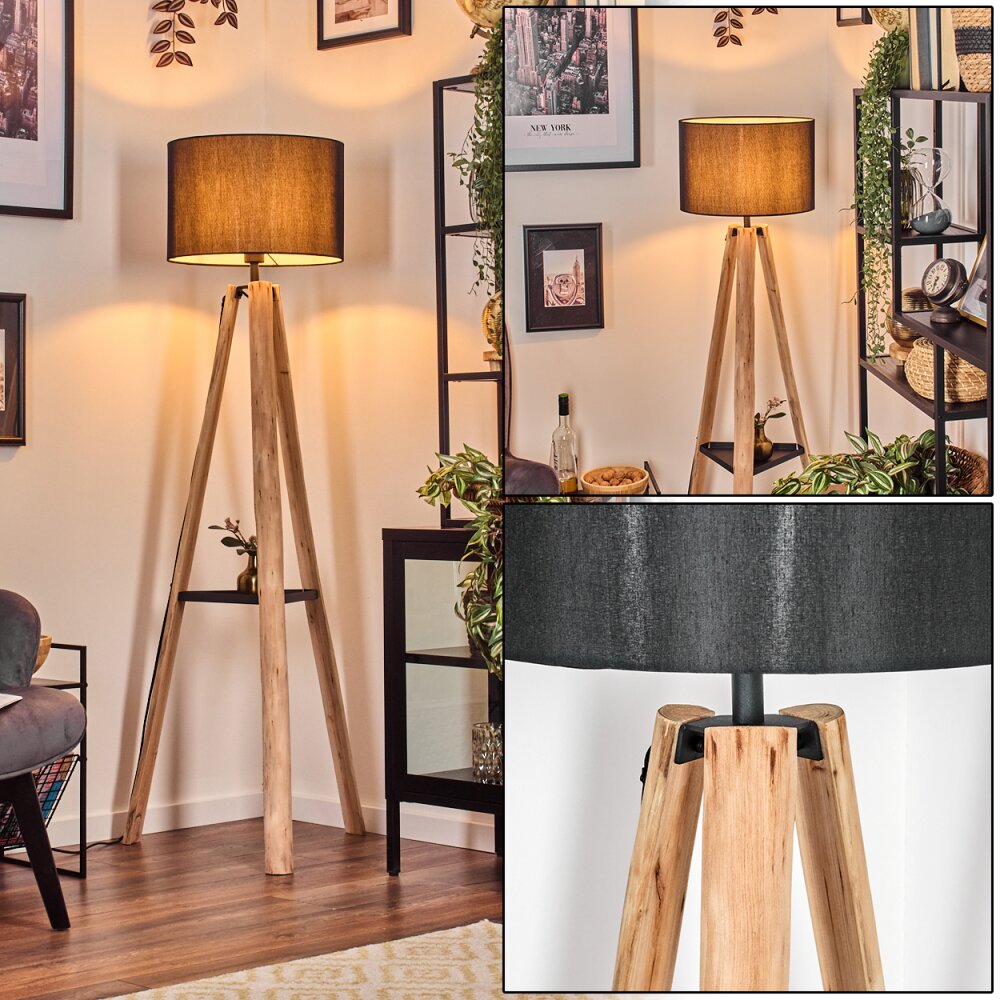 Soungou Stehleuchte 38 cm Naturfarben, Schwarz, 1-flammig main product photo