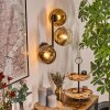 Koyoto Wandleuchte Glas 15 cm Gold, Klar, 3-flammig