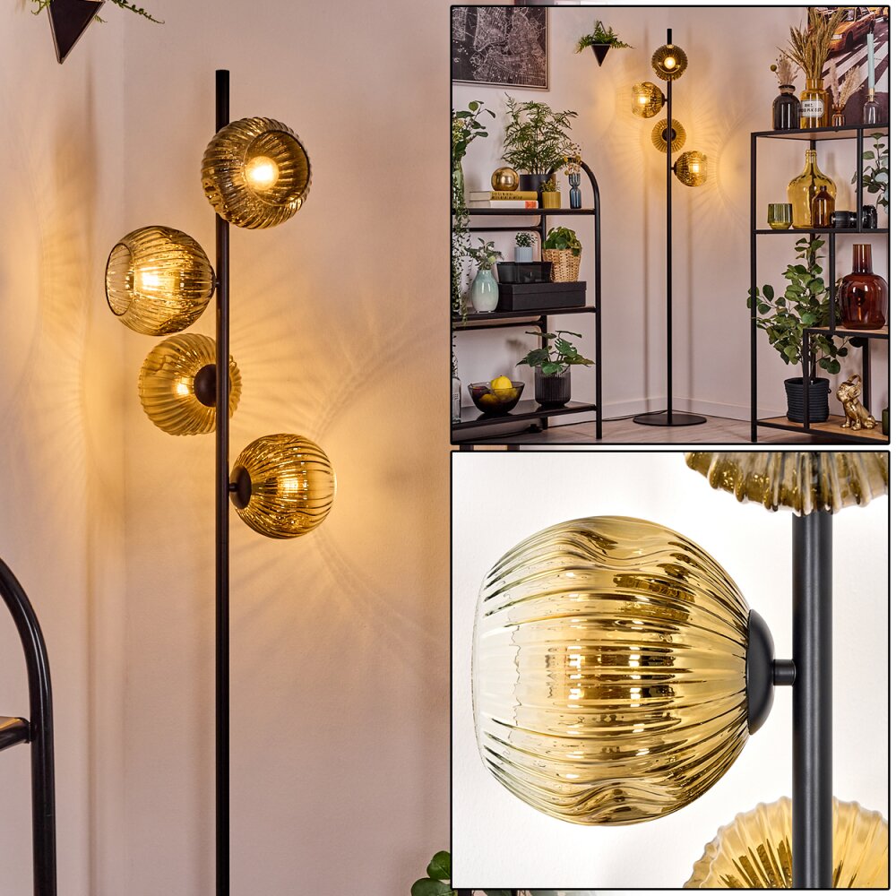 Ripoll Stehleuchte Glas 15 cm Gold, Klar, 4-flammig main product photo