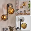 Ripoll Wandleuchte Glas 15 cm Chrom, Gold, Rauchfarben, 3-flammig