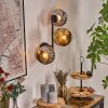 Ripoll Wandleuchte Glas 15 cm Chrom, Gold, Rauchfarben, 3-flammig
