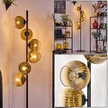 Koyoto Stehleuchte Glas 15 cm Gold, Klar, 6-flammig