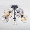 Ripoll Deckenleuchte Glas 15 cm Bernsteinfarben, Klar, Rauchfarben, 5-flammig