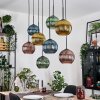 Koyoto Hängeleuchte Glas 20 cm Naturfarben, Schwarz, 8-flammig