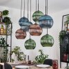 Koyoto Hängeleuchte Glas 25 cm Naturfarben, Schwarz, 8-flammig