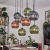Koyoto Hängeleuchte Glas 25 cm Naturfarben, Schwarz, 8-flammig