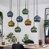 Koyoto Hängeleuchte Glas 20 cm Naturfarben, Schwarz, 8-flammig