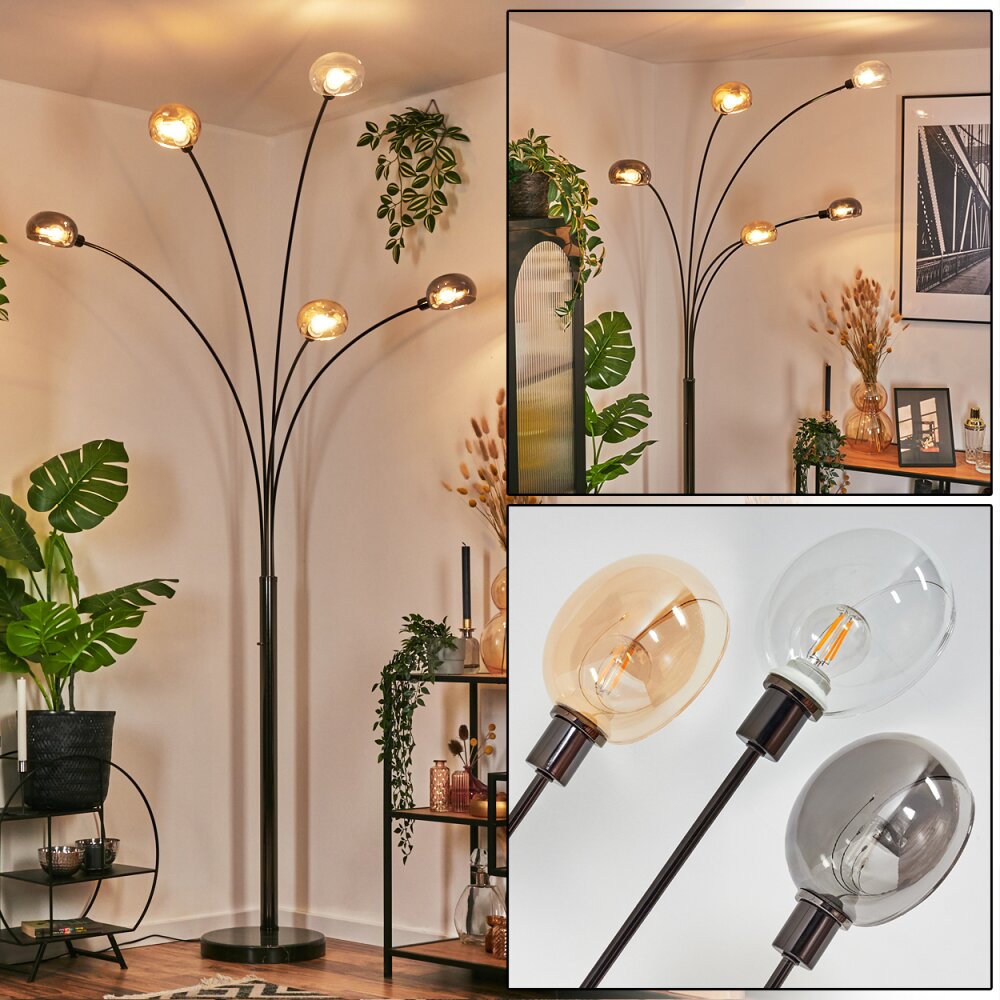 Nikkala Stehleuchte Chrom, Schwarz, 5-flammig main product photo