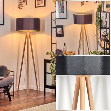 Saladillo Stehleuchte 50 cm Holz hell, Weiß, 1-flammig