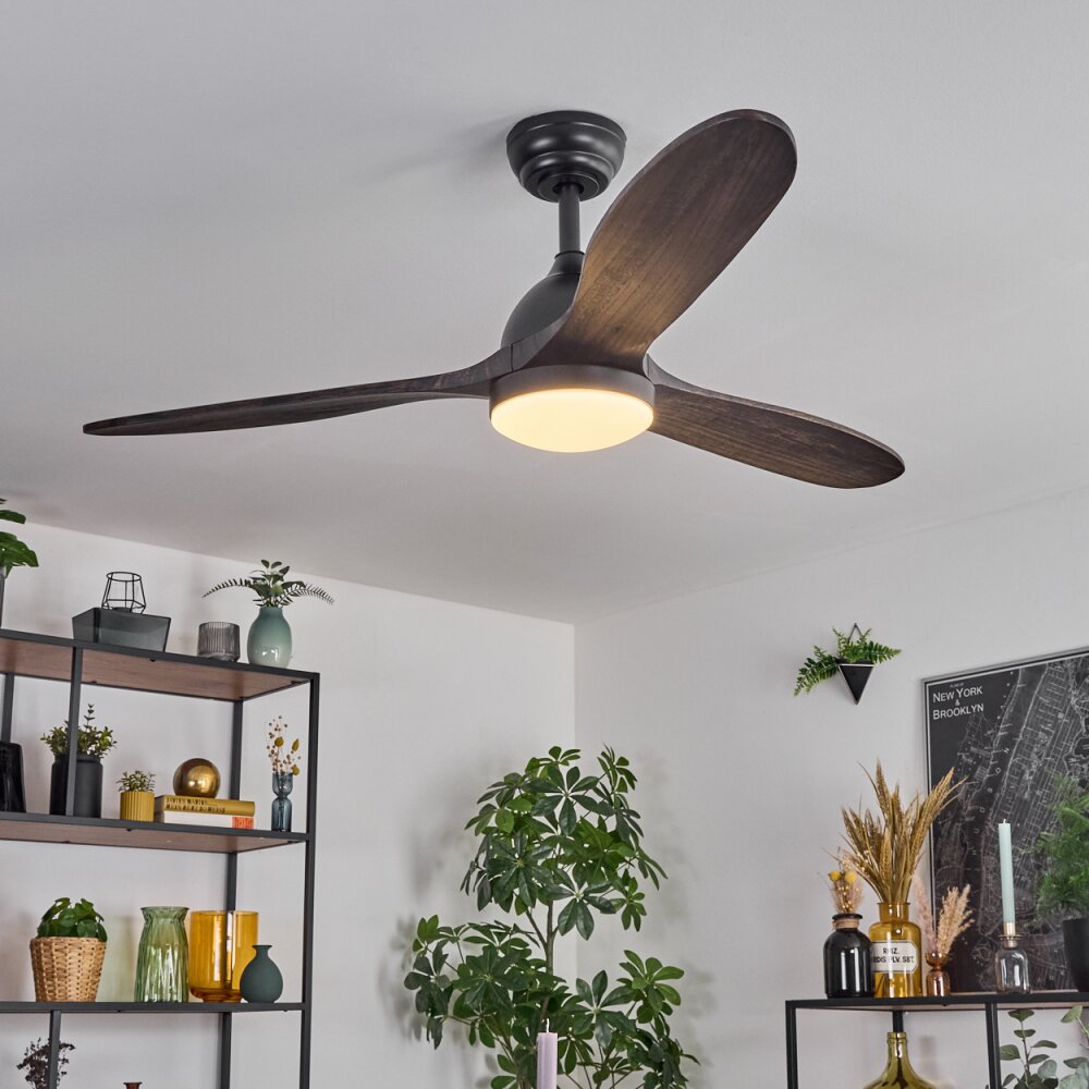 OUTON Deckenventilator Mit LED-Beleuchtung, 50 Cm, Fernbedienung – 6 Geschwindigkeiten, 3 Farbtemperaturen, Timer