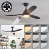 Mosstena Deckenventilator mit Beleuchtung LED Holz dunkel, Schwarz, 1-flammig, Fernbedienung