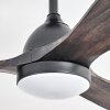 Mosstena Deckenventilator mit Beleuchtung LED Holz dunkel, Schwarz, 1-flammig, Fernbedienung