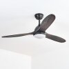 Mosstena Deckenventilator mit Beleuchtung LED Holz dunkel, Schwarz, 1-flammig, Fernbedienung