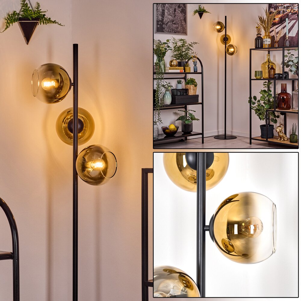 Koyoto Stehleuchte Glas 15 cm Gold, Klar, 3-flammig main product photo