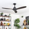 Mosstena Deckenventilator Holz dunkel, Schwarz, Fernbedienung