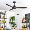 Mosstena Deckenventilator Holz dunkel, Schwarz, Fernbedienung