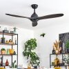 Mosstena Deckenventilator Holz dunkel, Schwarz, Fernbedienung