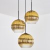 Koyoto Hängeleuchte Glas 25 cm Gold, Klar, 3-flammig