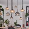 Ripoll Hängeleuchte Glas 15 cm, 20 cm, 25 cm Naturfarben, Schwarz, 8-flammig