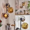 Ripoll Wandleuchte Glas 15 cm Chrom, Gold, Rauchfarben, 3-flammig