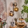 Ripoll Wandleuchte Glas 15 cm Chrom, Gold, Rauchfarben, 3-flammig