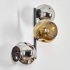 Ripoll Wandleuchte Glas 15 cm Chrom, Gold, Rauchfarben, 3-flammig