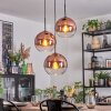 Koyoto Hängeleuchte Glas 25 cm Klar, Kupferfarben, 3-flammig