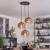 Koyoto Hängeleuchte Glas 25 cm Klar, Kupferfarben, 3-flammig