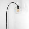 Ripoll Bogenstehlampe Glas 20 cm Schwarz, 1-flammig