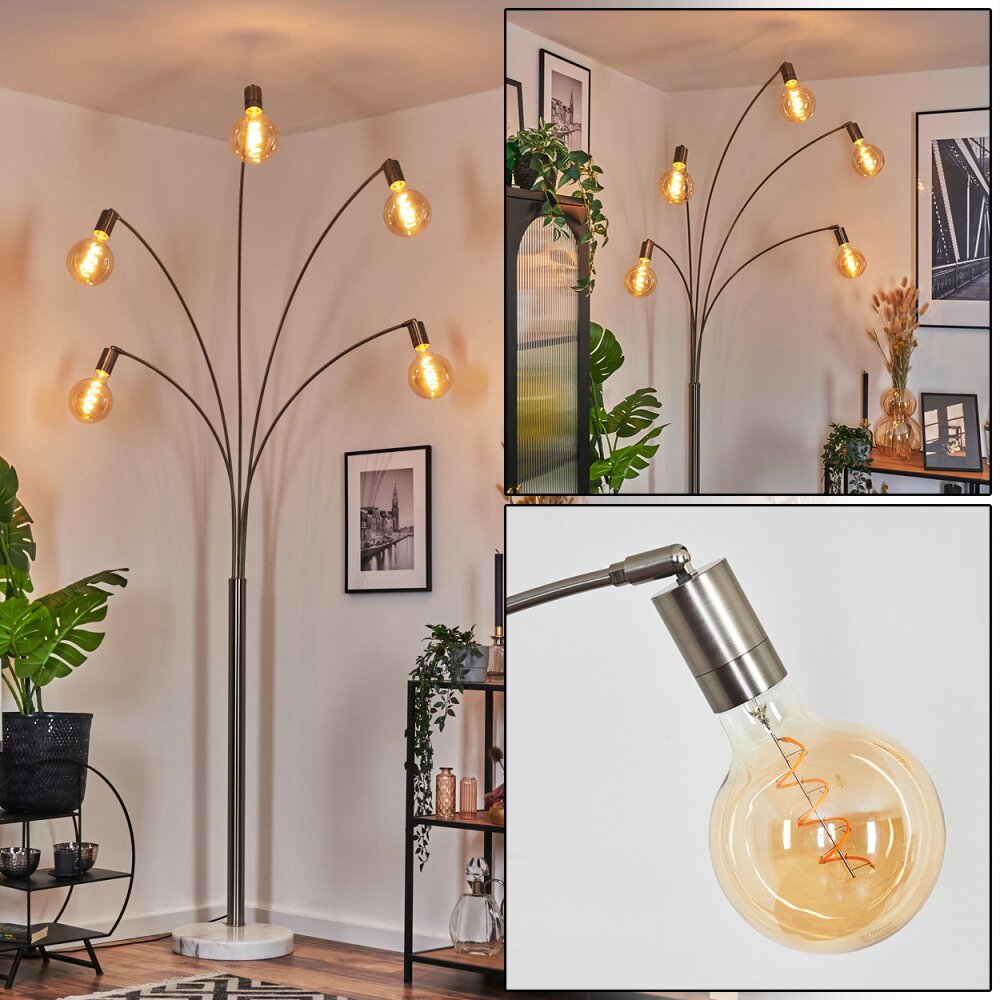 Codecreo Stehleuchte Nickel-Matt, Schwarz, Weiß, 5-flammig main product photo