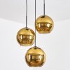 Koyoto Hängeleuchte Glas 25 cm Gold, 3-flammig