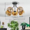 Koyoto Deckenleuchte Glas 15 cm Gold, Klar, 5-flammig