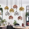 Ripoll Hängeleuchte Glas 25 cm Naturfarben, Schwarz, 8-flammig