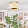 Chellas Deckenleuchte Glas 40 cm Naturfarben, Schwarz, 1-flammig