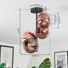 Koyoto Deckenleuchte Glas 15 cm Klar, Kupferfarben, 4-flammig