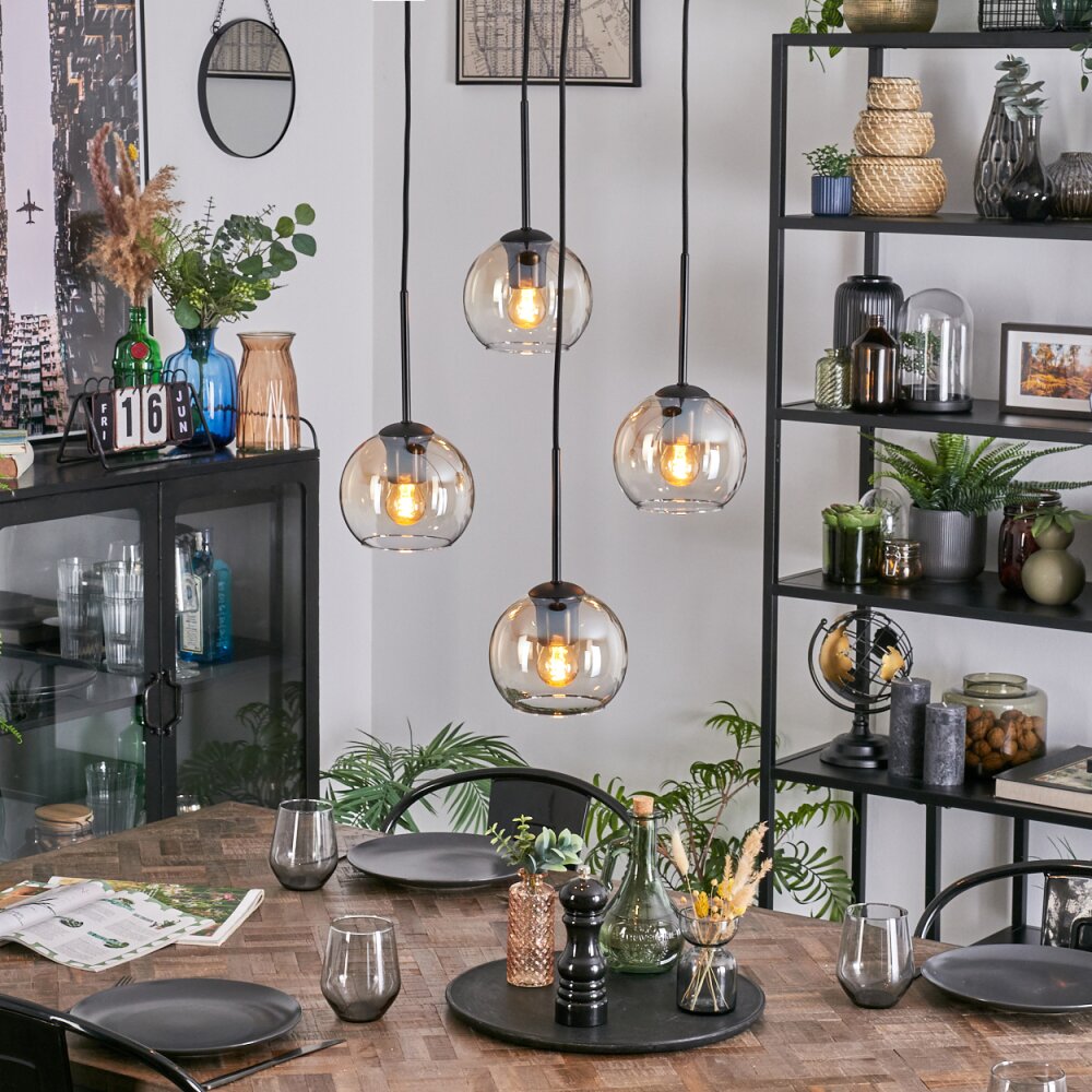 Koyoto Hängeleuchte Glas 15 cm Bernsteinfarben, Klar, 4-flammig main product photo