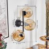 Ripoll Wandleuchte Glas 15 cm Bernsteinfarben, 3-flammig