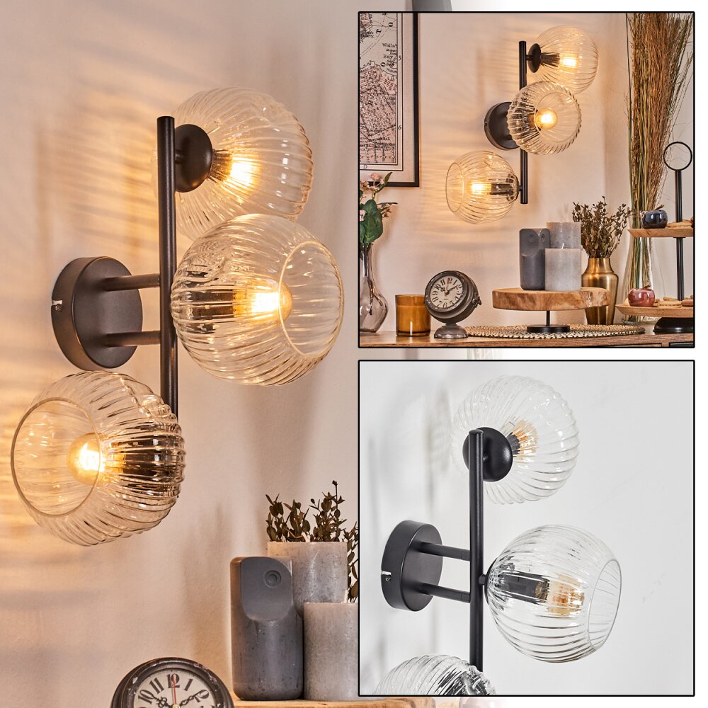 Ripoll Wandleuchte Glas 15 cm Klar, 3-flammig main product photo