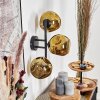Ripoll Wandleuchte Glas 15 cm Gold, 3-flammig