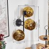 Ripoll Wandleuchte Glas 15 cm Gold, 3-flammig